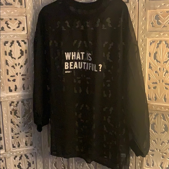 “What is Beautiful” oversized chiffon top - Picture 3 of 6